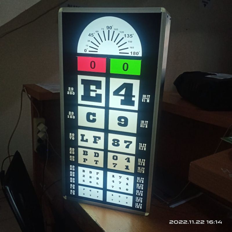 Snellen Chart Elektrik Remote / Alat Baca Test Mata