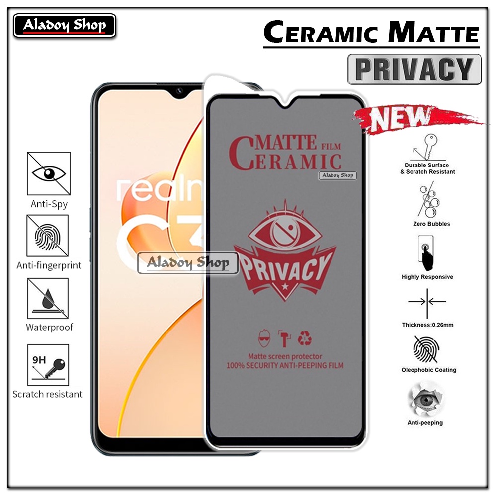 PAKET 2IN1 Anti Gores Privacy Realme C31 + Tempered Glass Kamera