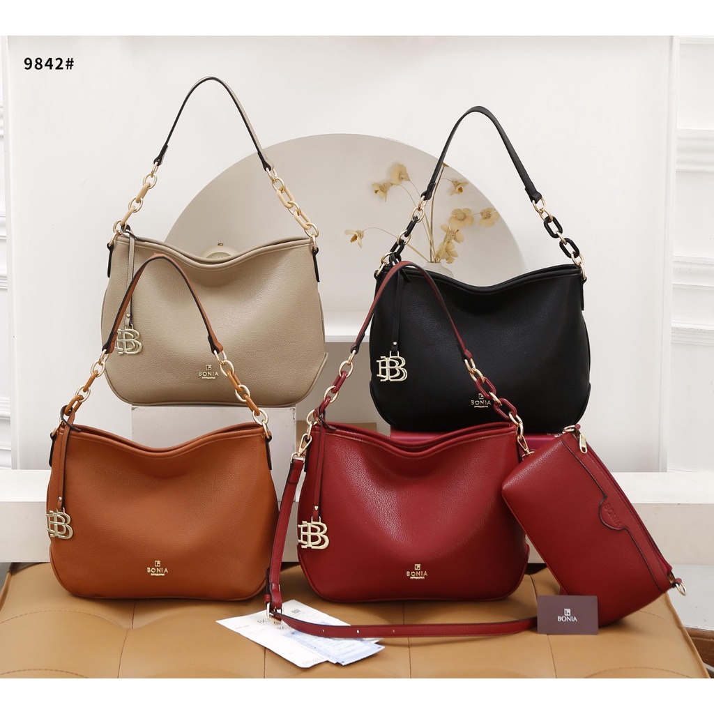 BO Leather Hobo Shoulder Bag With Slingbag 9842