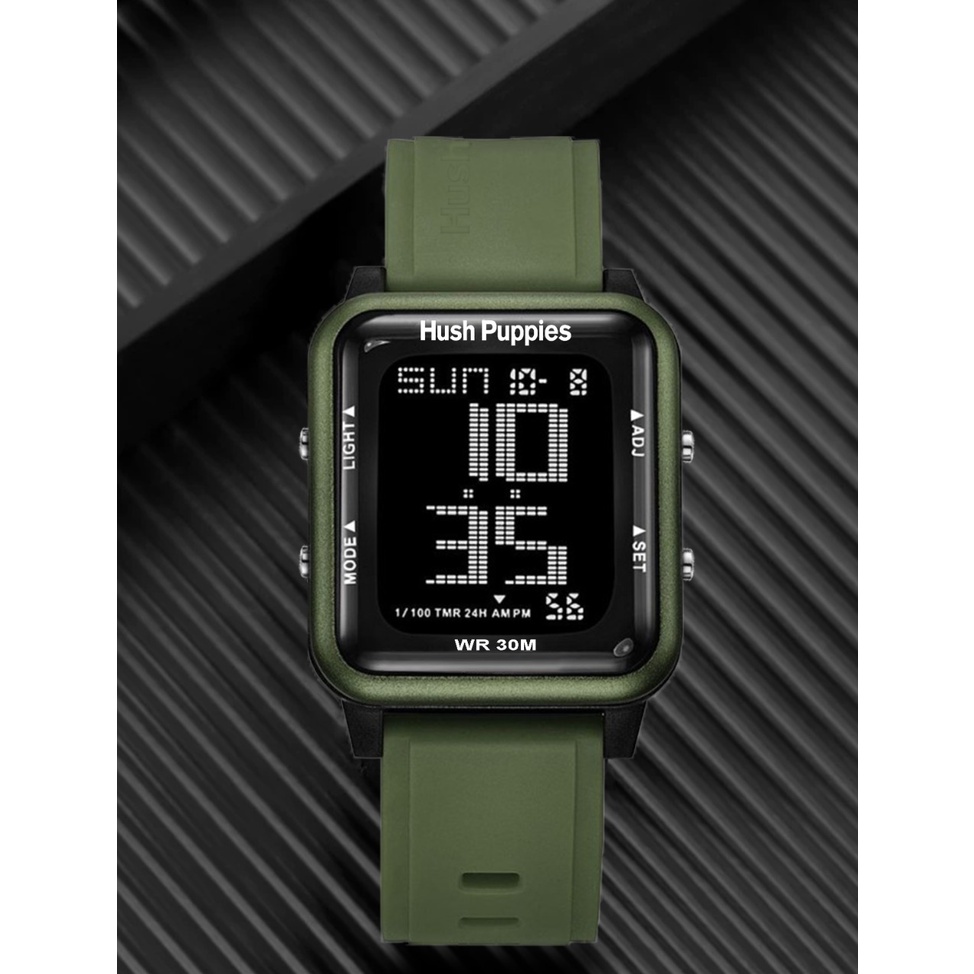 ✅COD  Jam Tangan Wanita Hush Puppies Digital Hp3321 New Model Segi Tanggal Hari Aktif Jam Tangan Rubber Digital Segi Hush Puppies Grosir Murah Karet Sport Led Terbaru