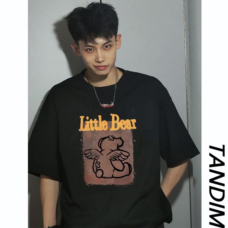 Kaos Bear Unisex Berkualitas Tinggi Baju Lengan Pendek T-shirt impor（pakaian pasangan）