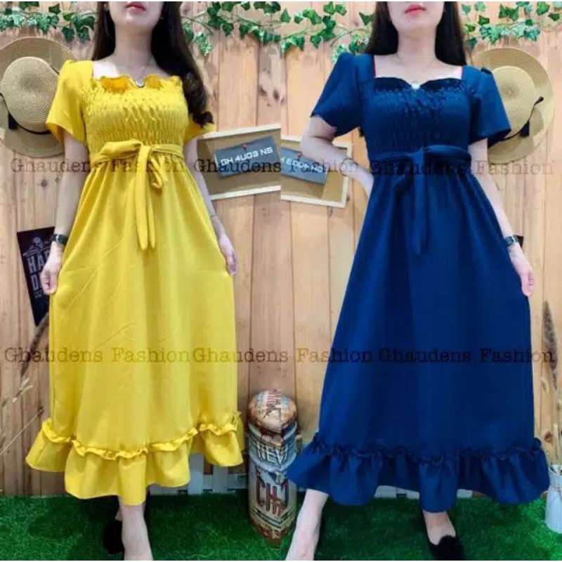 Dress sabrina Alika kerut rempel