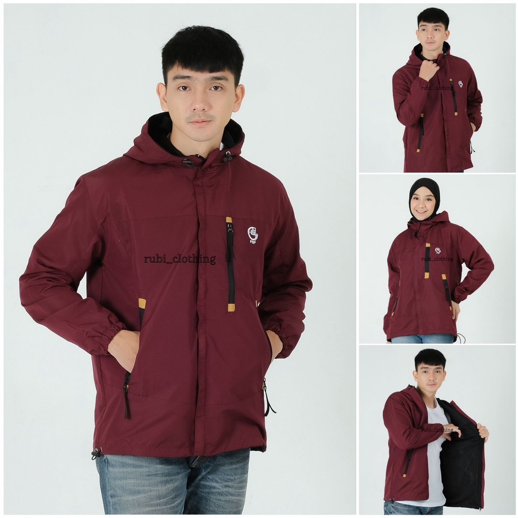 Jaket Parasut Pria Waterproof Original FCF size M L XL XXL / Jaket Pria Musim Dingin Jumbo Anti Air