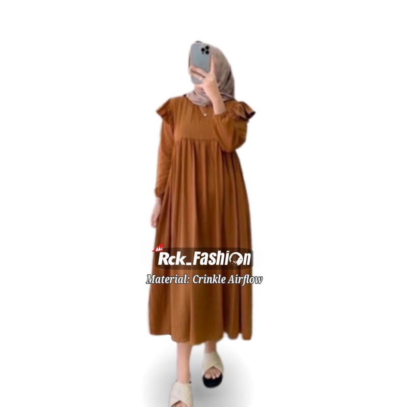 AZARA MIDI DRESS BAHAN CRINKLE AIRFLOW