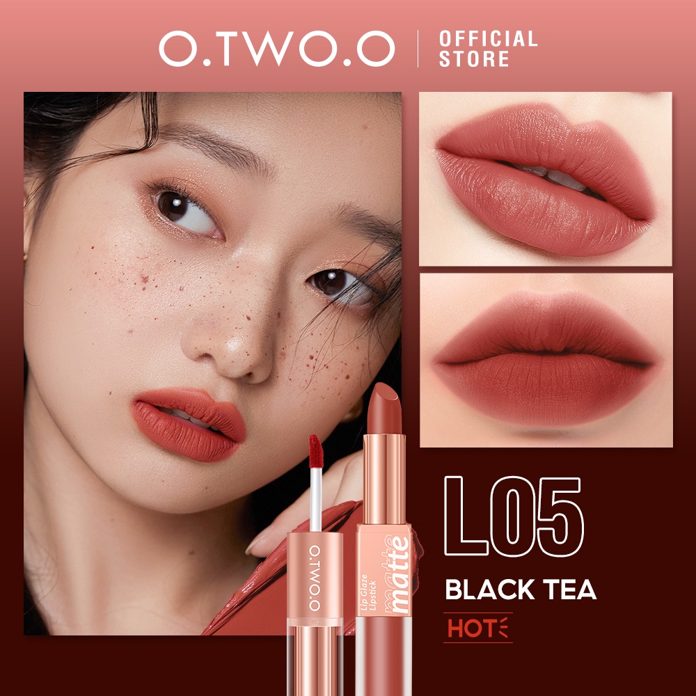 O.TWO.O Lipstick 2 In 1 Liquid Matte Misty Lip Velvet Nourishing Long Lasting Lip Tint