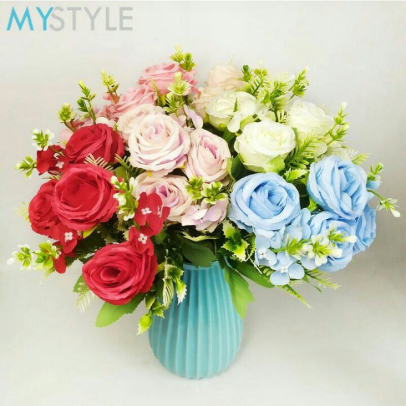 Buket bunga mawar bunga rose artificial bunga hias dekorasi