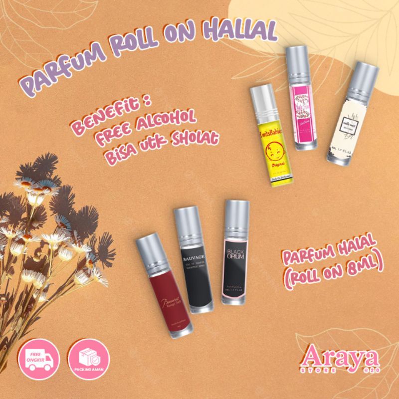 PARFUM HALAL ROLL ON 8ml FARFUM BACCARAT FARFUM GEAMOORE FARFUM WANITA TAHAN LAMA WANGI FARFUM THAIL