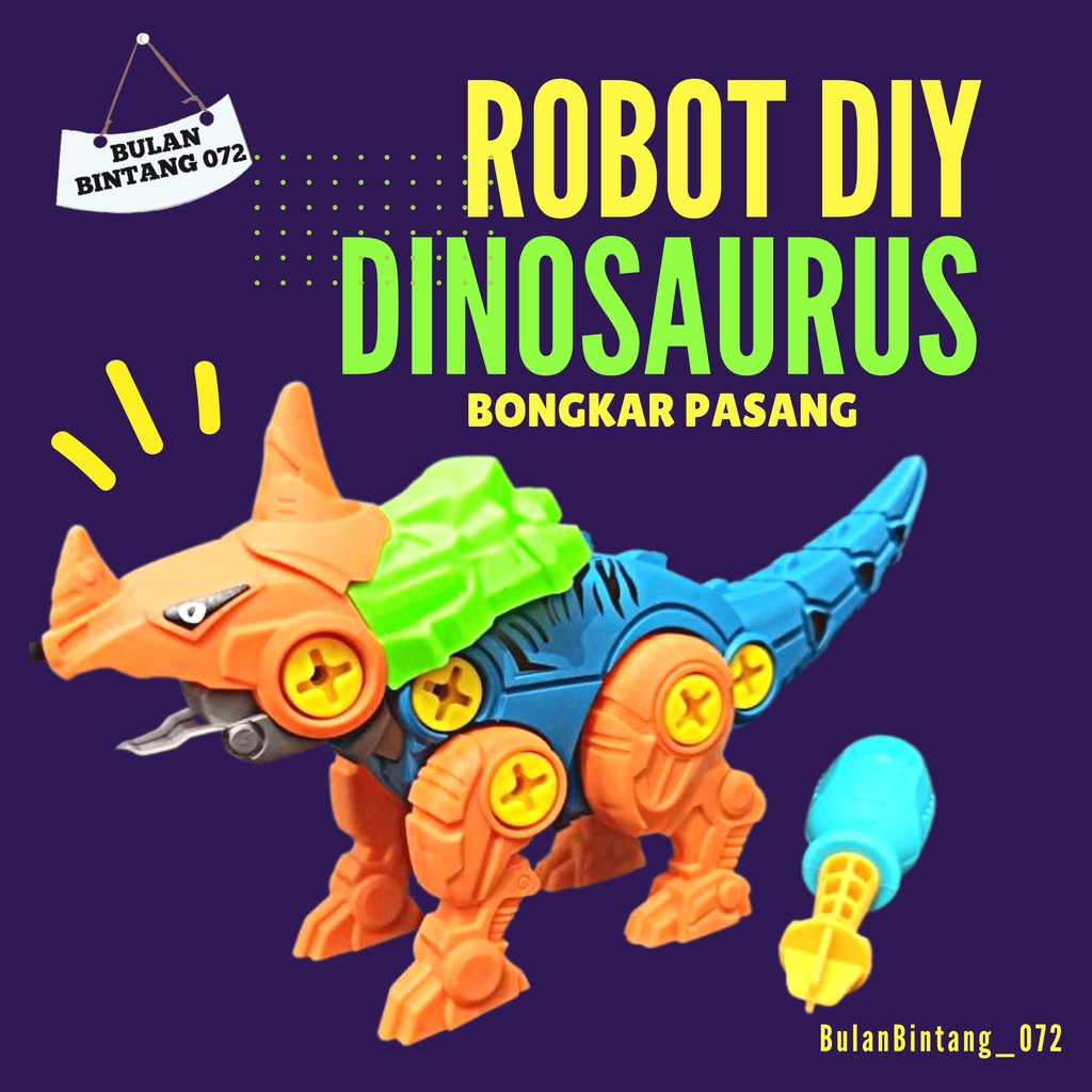DIY ROBOT DINOSAURUS Mainan Diy Bongkar Pasang Robot Binatang Animal Dinosaurus Dinasaurus Dino Saur