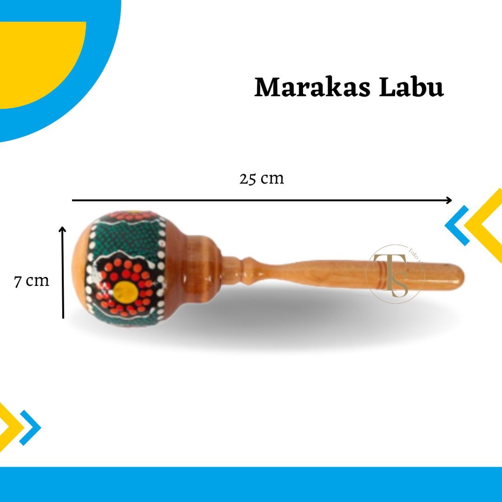 Marakas Kayu Labu Shaker  Maracas Perkusi Kecrekan Panjang Alat Musik Perkusi