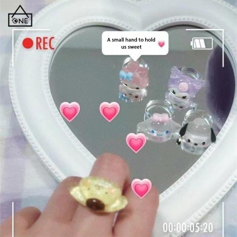 COD❤️Cinnamoroll Anjing Kulomi Cincin Resin Lucu Girly Pasangan Saudara Perempuan Pembuka Pacar Kartun-A.one