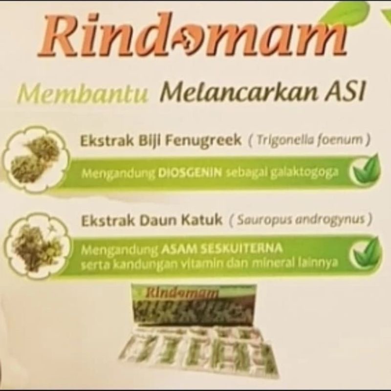 RINDOMAM (suplemen pemancar asi)