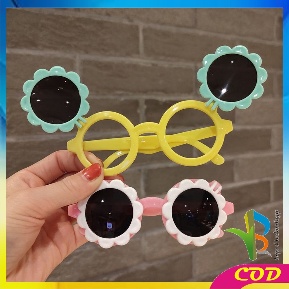 RB-C675 Kacamata Anak Motif Bunga Buka Tutup Korean Style / Kaca Mata Fashion Lucu Anak Cute Sunglasses Flower Kids Import