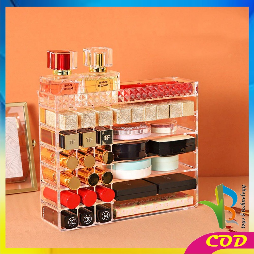 RB-K8 Kotak Lipstik Acrylic Diamond Rak Tempat Lipstik Alat Kosmetik Lipstick Organizer Rak Makeup