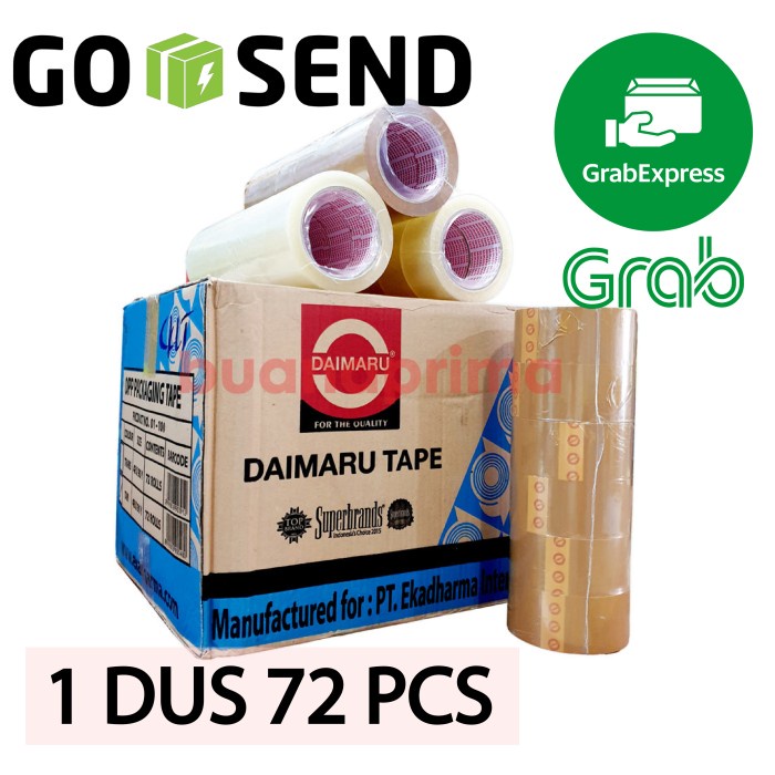 

KHUSUS GOJEK Lakban Daimaru 1 Dus isi 72 Coklat Bening 48 mm x 90 yard