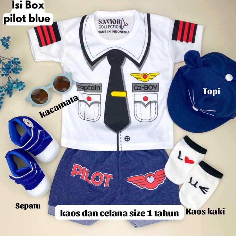 Tuxedo / Pilot Hampers Kado Lahiran Bayi / Hampers bayi / Baju Bayi Laki Laki Newborn / Mungi Baby Gift  Set / Pilot Set