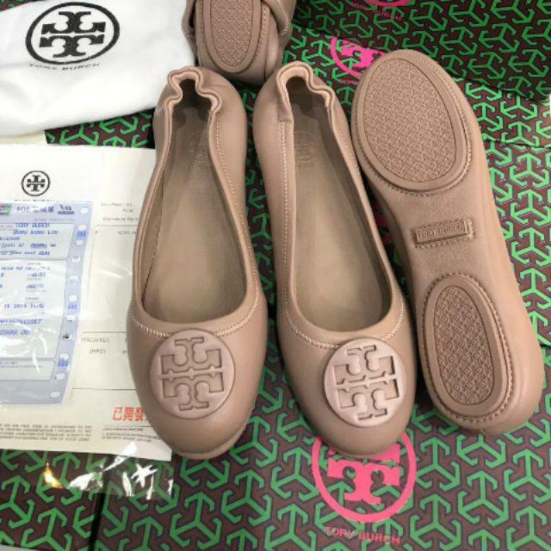 Sepatu Tory Burch Miror flat ballerina full kulit (balet) / tory flat ballerina / kulit domba