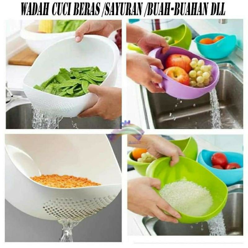 IKILOSHOP CC01 - Wadah Baskom Cuci Beras Sayur Buah Tempat Serbaguna Multifungsi Fruits Dapur