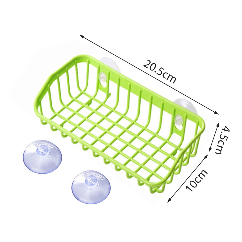 Rak &lt;Unk&gt; Spons PP Tipe Suction Cup Multifungsi/ Rak Penyimpanan Wastafel Kerawang Grid Portable/ Rak Dinding Rumah Dapat Dilepas Atur Keranjang
