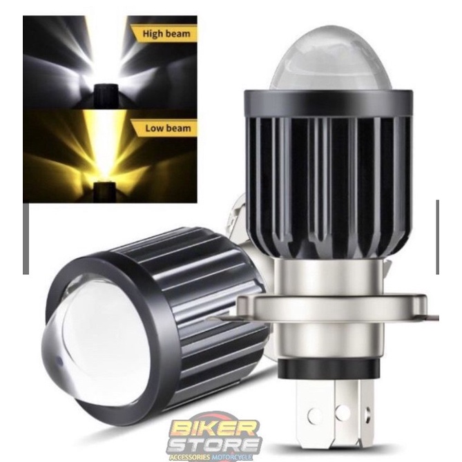 Lampu LED Utama Motor Mobil H-4 Laser D2 2 Warna AC DC - D2-H4