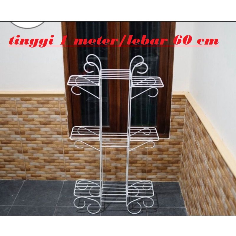 TINGGI 1 METER/RAK BUNGA BESI/STANDING POT BESI/RAK BUNGA MURAH/STANDING POT