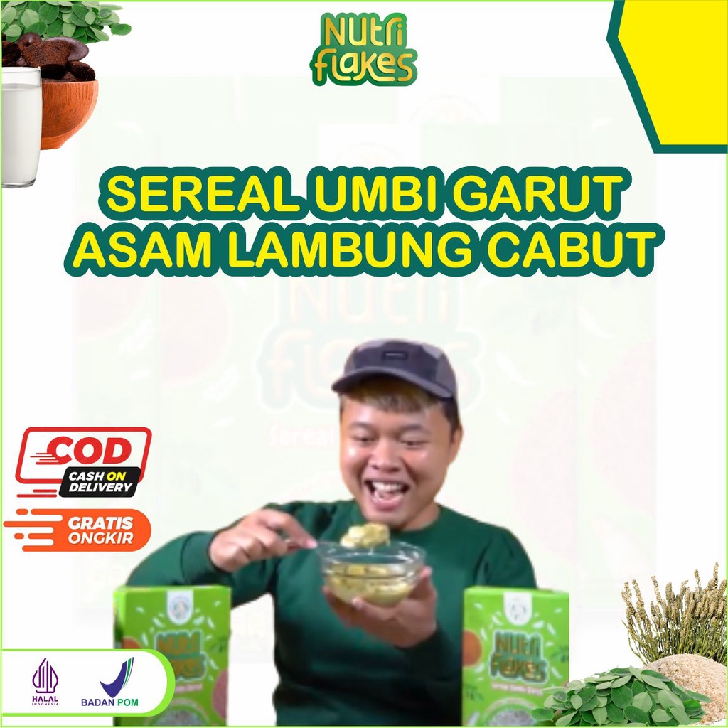 

Sereal NUTRIFLAKES ORIGINAL Ekstrak Daun Kelor Umbi Garut Bisa COD Ampuh Atasi Mag Gerd dan masalah Lambung Lainnya