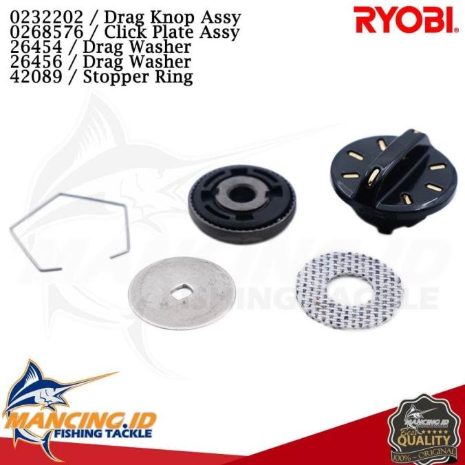 Sparepart Reel Ryobi 6000 & 8000 Tutup Spool + Sarang