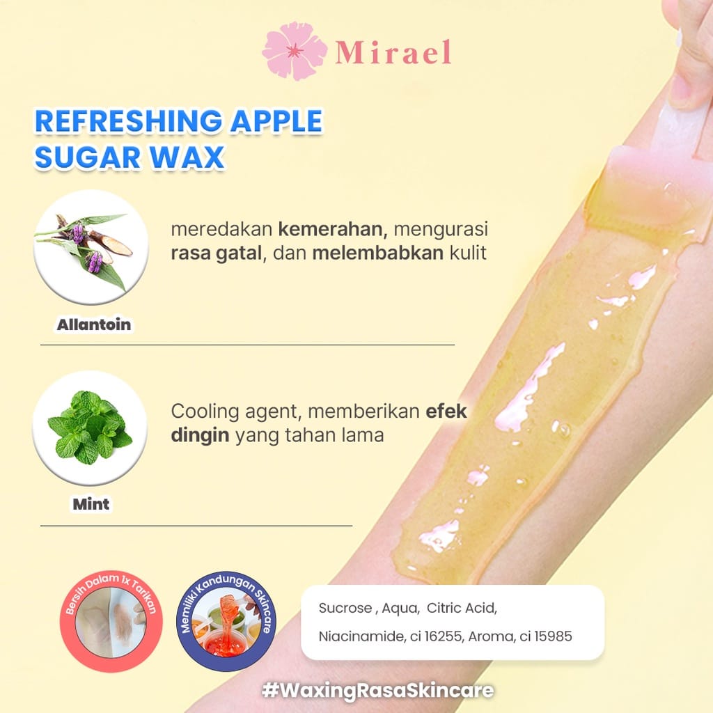 MIRAEL Brightening Strawberry, APEL, HONEY, GREEN TEA Sugar Waxing Kit 210ML