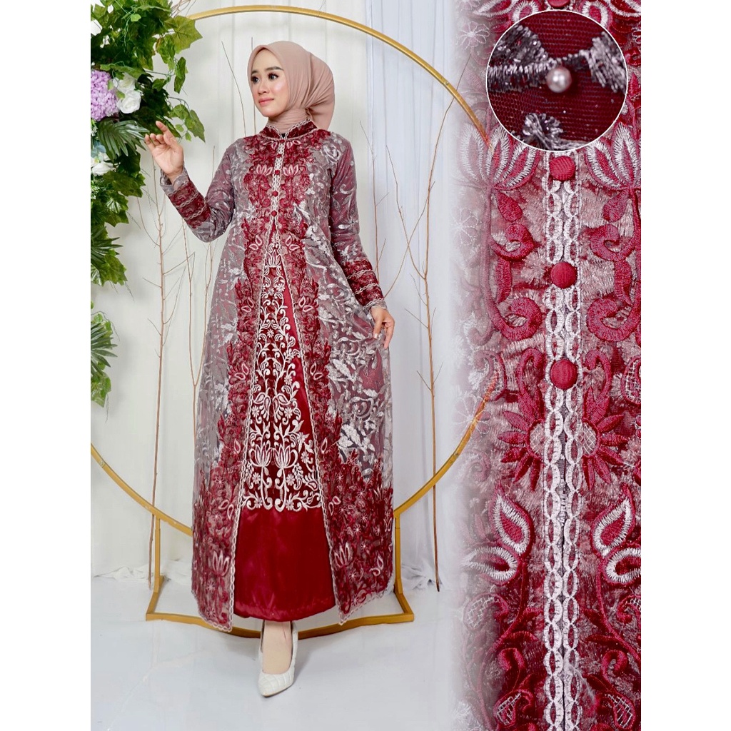 LUBUK.ASTORE//Gamis ANDARA02//MODEL BAJU GAMIS BRUKAT KONDANGAN TERBARU TERLARIS TAMPAK MEWAH ELEGAN