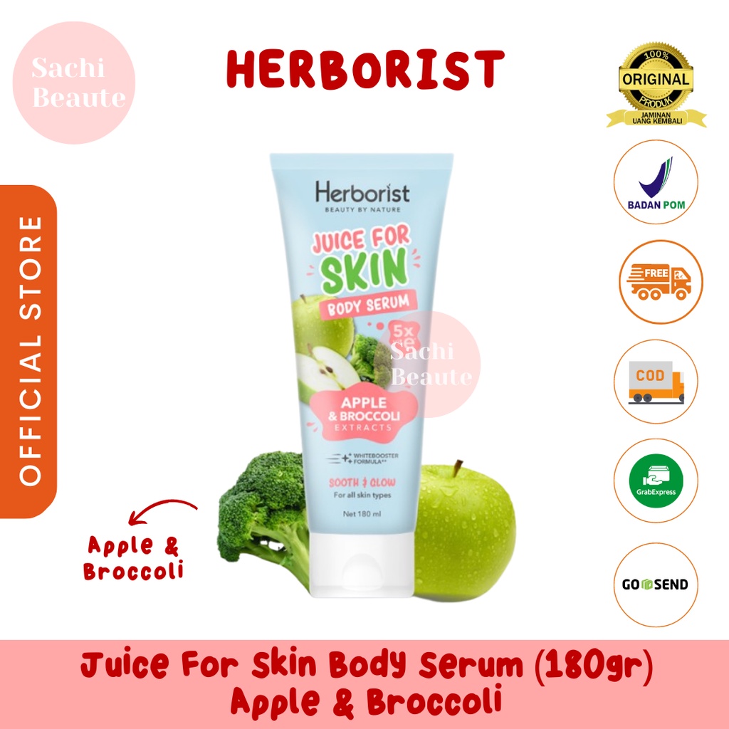 Herborist Juice For Skin Body Serum 180ml Mencerahkan Dalam 21 Hari - Apple &amp; Broccoli