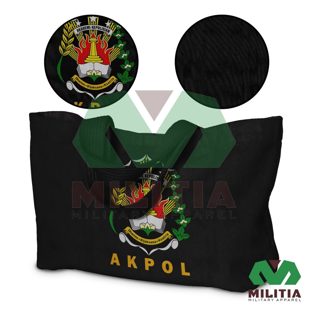 Tas Tote bag souvenir AKPOL - Hitam