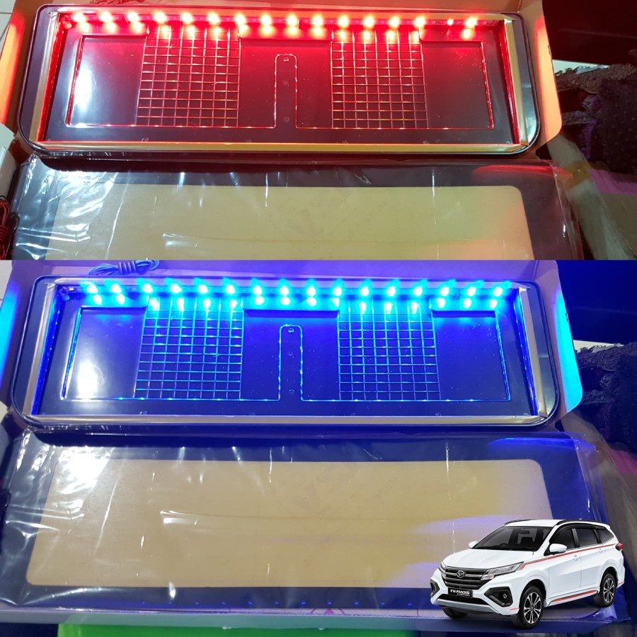 Dudukan / Plat Nomor Mobil Akrilik Izy Lampu 46CM New Terios