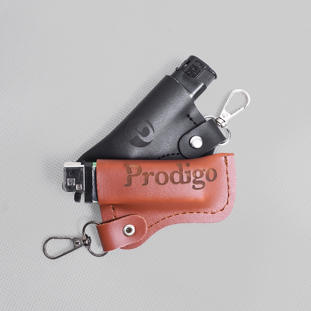 Prodigo * Serui black Sarung Wadah Korek Api Kulit | Cover Korek Tokai Pemantik Criket | Gantungan Kunci