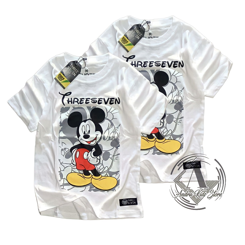 Kaos distro anak cewek cowok karakter mickey putih