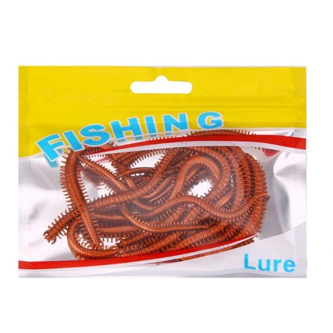 10 Pcs Umpan Pancing Buatan Bentuk Cacing Laut Bau Amis