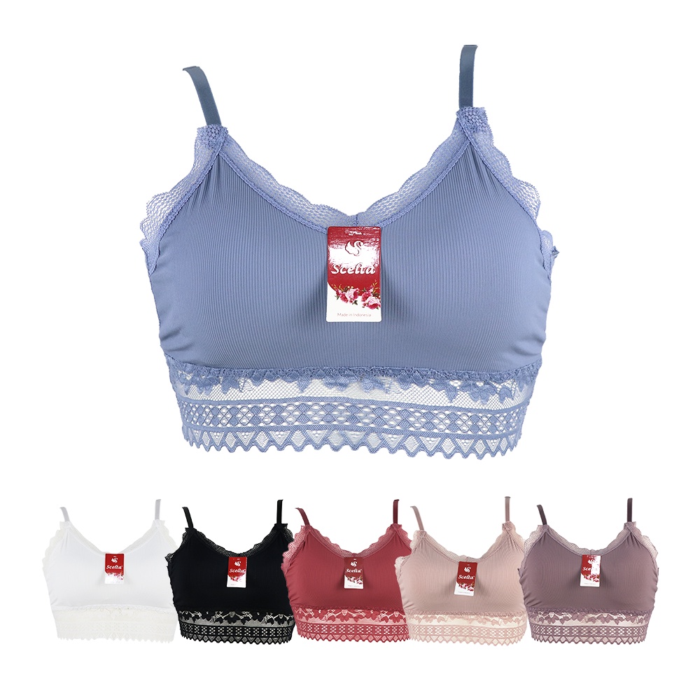 Scelta - Crop Top Renda Bralette Korean Look Bra Brokat Bh Lace Brukat Sc 1142