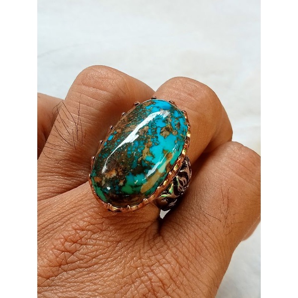 NaturalPirusPersiMultyCoulorUratEmasSuperPorselenRingPerakHandmadeFullUkir