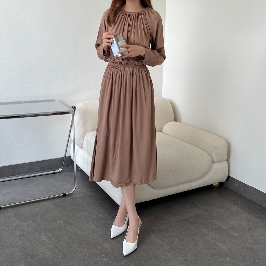 Beige Studio - Luna Dress / Dress Midi Casual Wanita