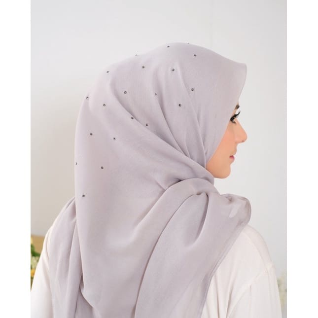 Kerudung Segi Empat Payet Glamour Hijab Segiempat Bella Lasercut Payet Tabur Termurah Nayla Hija'b