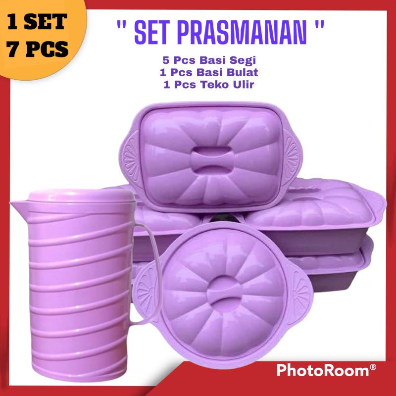 Paket Prasmanan 6.Pcs Free Teko Ulir 1.5Liter. ( 5.Kotak + 1.Bulat + 1.Teko ) Total 7.Pcs