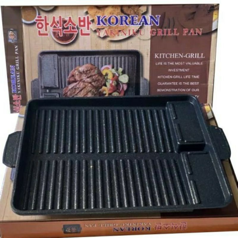 Korean Grill Pan / Panggangan Bbq / BBQ Grill Pan  ( anti lengket )