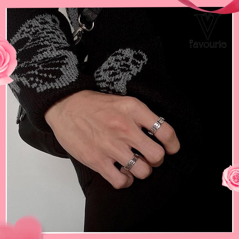 CODCODCincin Pola Zuma Cincin Pola Silver Aesthetic Ring Cincin Aesthetic Cincin Estetik Cincin Titanium Cincin Pria Cincin Wanita-FA-FA