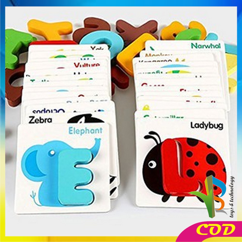 RB-M273 Mainan Puzzle Kayu BRITISH CARD Anak / Belajar Mainan Huruf dan Angka / Kartu Alphabet Huruf Angka Alfabet Kayu Edukasi