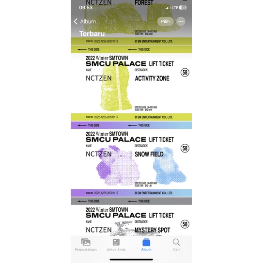 TICKET WINTER SMTOWN SMCU PALACE 2022