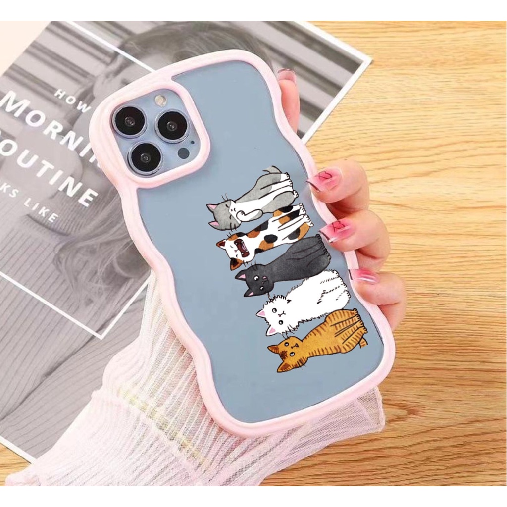 Softcase Motif karakter kitten kitty Casing For Iphone 7+ 8+ Plus X Xs Xr Max 11 12 13 14 Pro Max 14+ 14Plus HH35