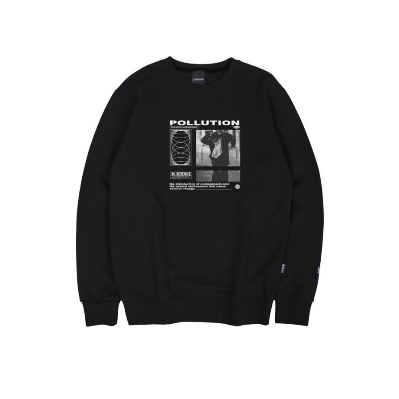 Sweater Pria Aerostreet Crewneck Lokko Hitam Sweater Sweatshirt BAAAA | Sweater Simple Crewneck