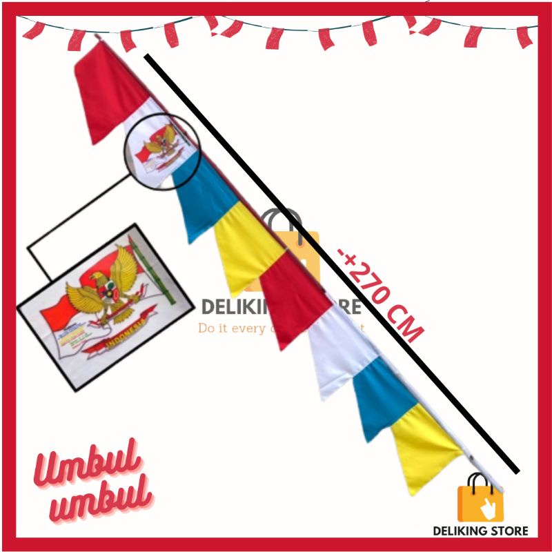 Umbul umbul panjang Umbul umbul geregaji bendera merah putih garuda
