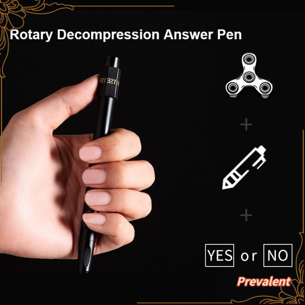 Preva Pen Jawaban Kreatif Alat Tulis Logam Tinta Hitam Multi-Fungsi Dekompresi Mainan Berputar Pena