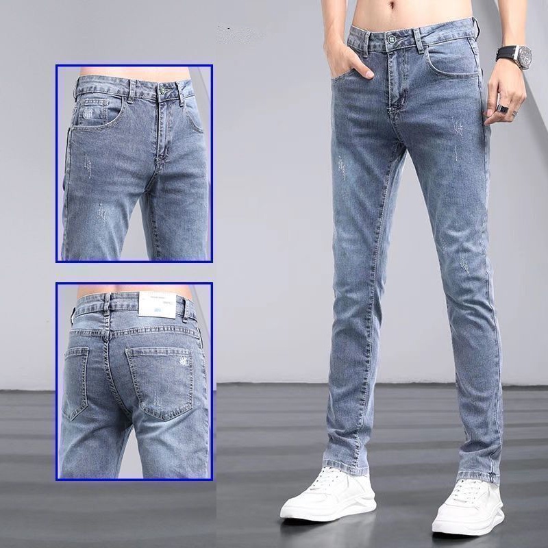 Celana jeans pria Blue jeans pria Jeans korea celana slim fit pria