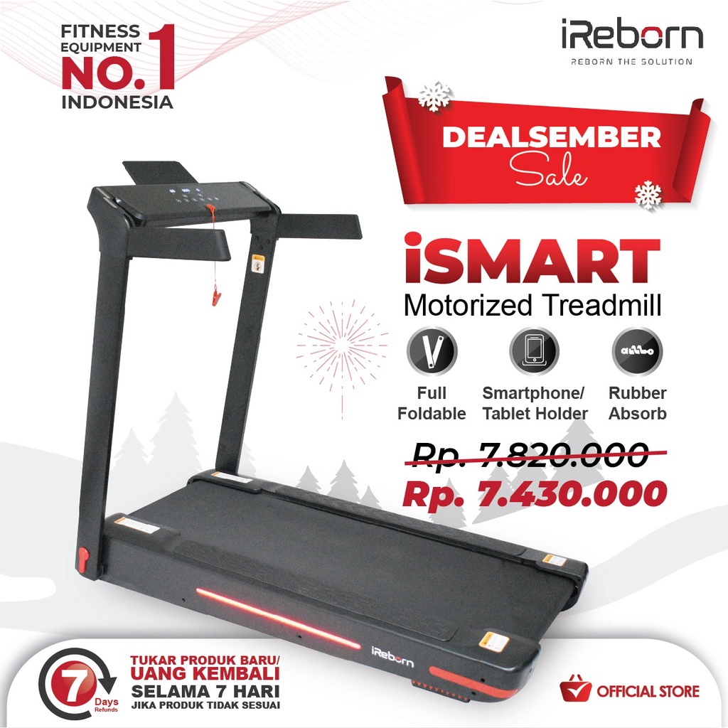 Jual Alat Fitness Smart Treadmill Elektrik Ireborn Ismart Jogjakarta