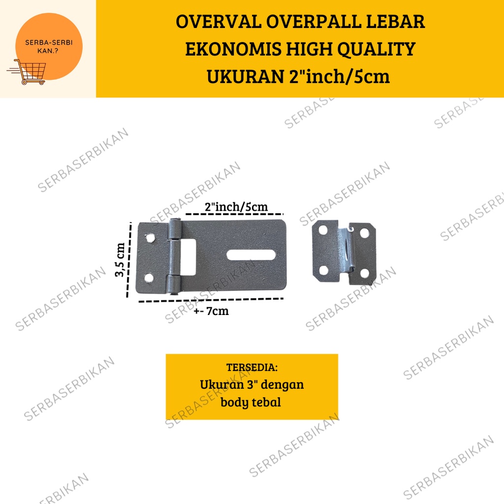 OVERVAL GEMBOK 2” OVERPAL PLAT CANTOLAN GEMBOK BODY BESAR
